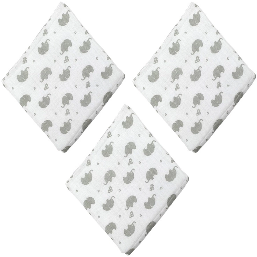 HÜTTE & CO Mulltücher 3er Pack weiß