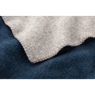 Lammwolldecke Doubleface, Blau-Grau