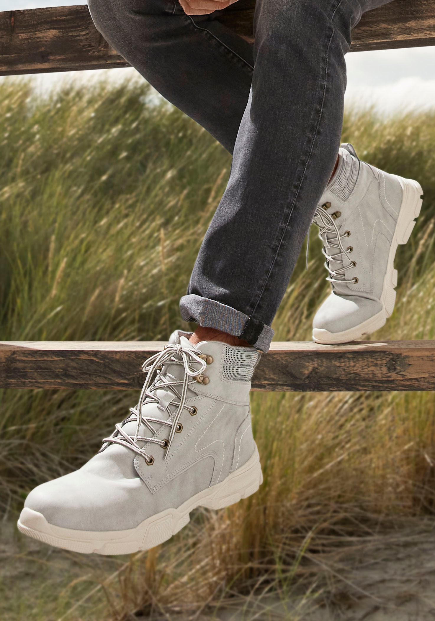 AUTHENTIC LE JOGGER Schnürboots  Schnürstiefelette, Wanderschuhe, Outdoorstiefel mit Profilsohle VEGAN