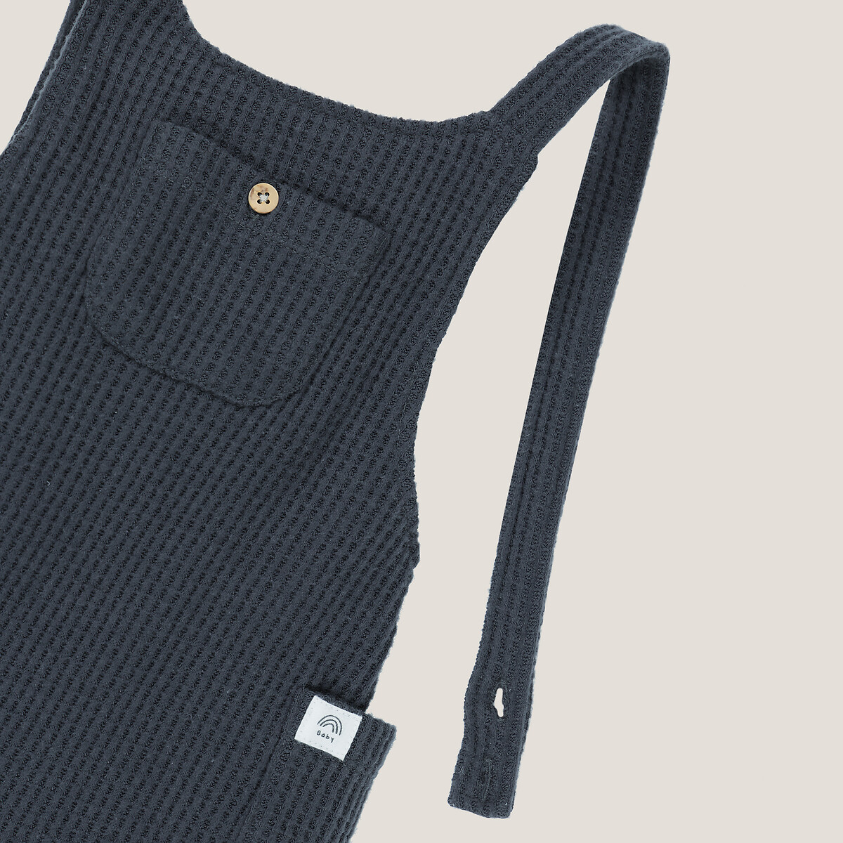 COLEÇÃO LA REDOUTE<br>Macacão longo com alças em tecido waffle