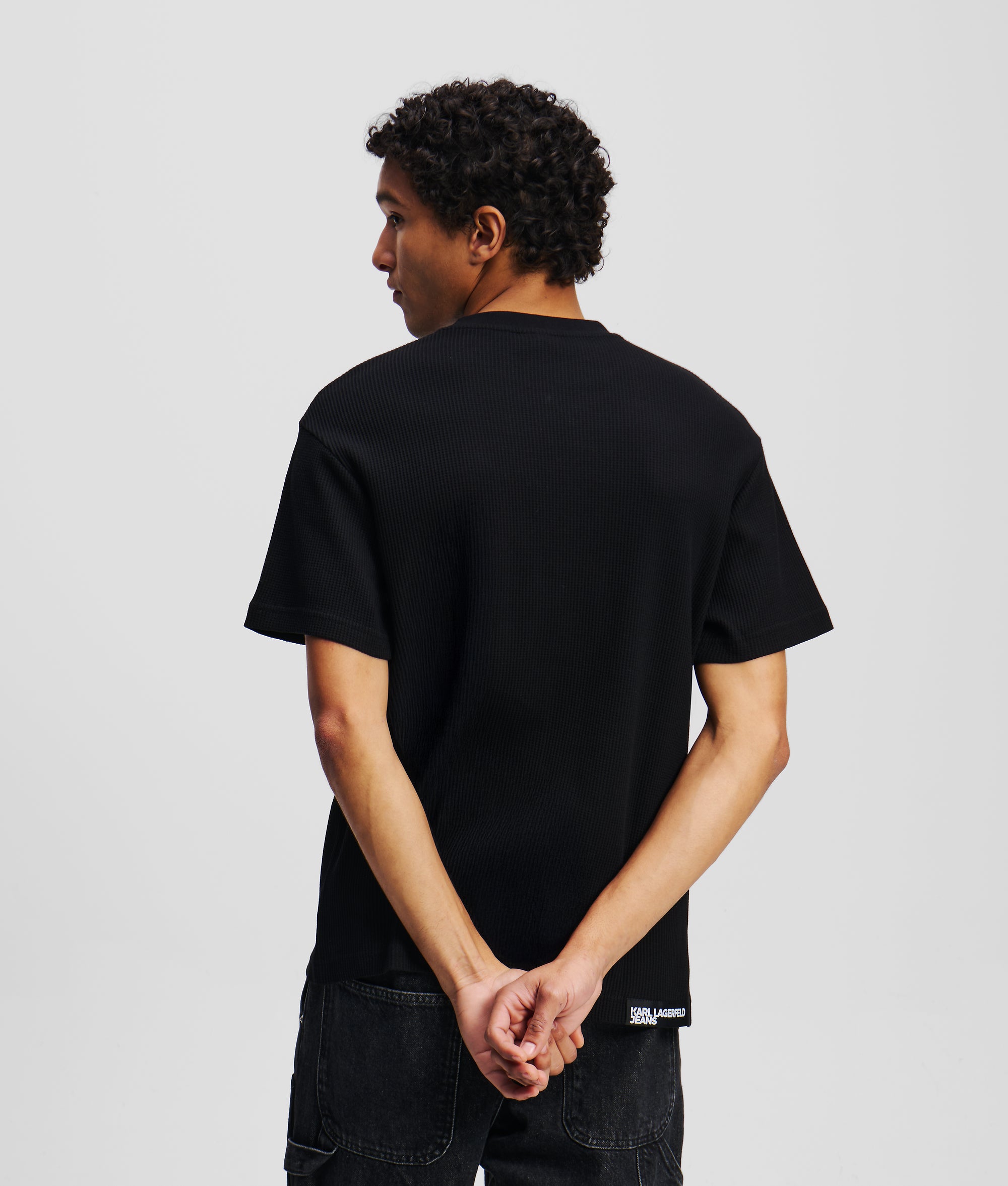 T-shirt met wafeltextuur