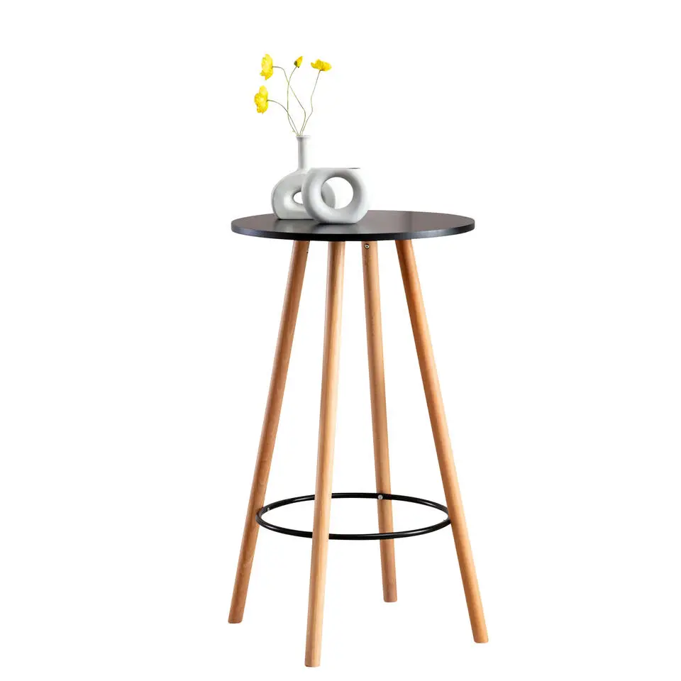CLP Bartafel Mijas natura (ronde) Frame - Hout - zwart