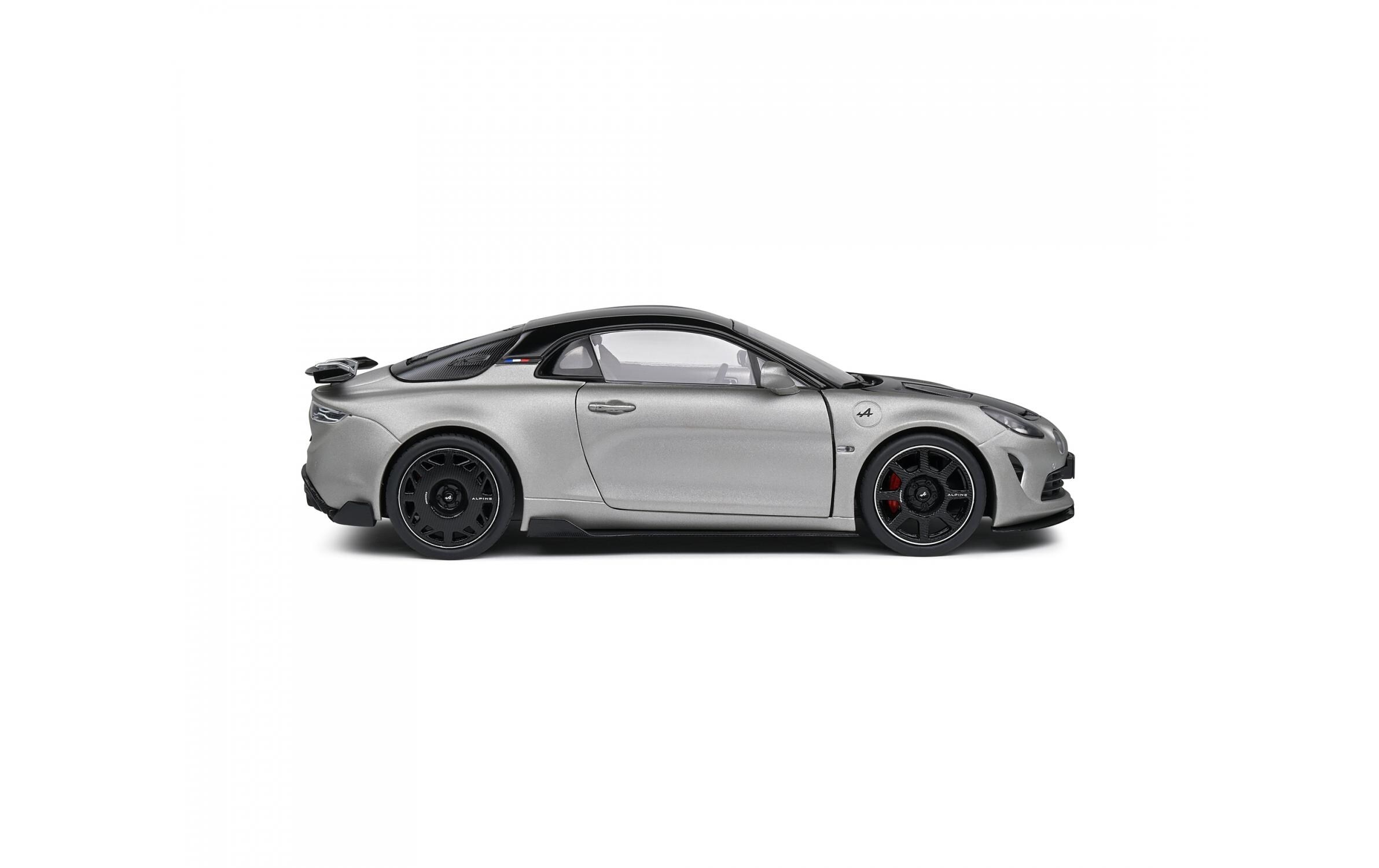 Sportwagen Alpine A110 Radicale Silber / Schwarz, 1:18Detailgetreues Modellauto für Sammler im Massstab 1:18