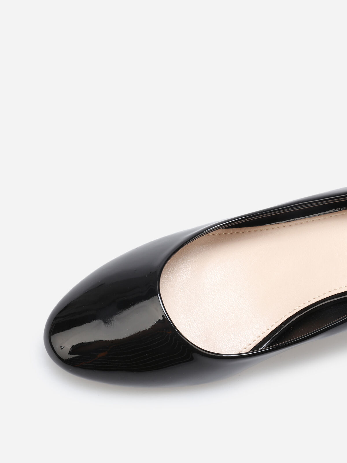 Escarpins vernis à talon carré- Noir