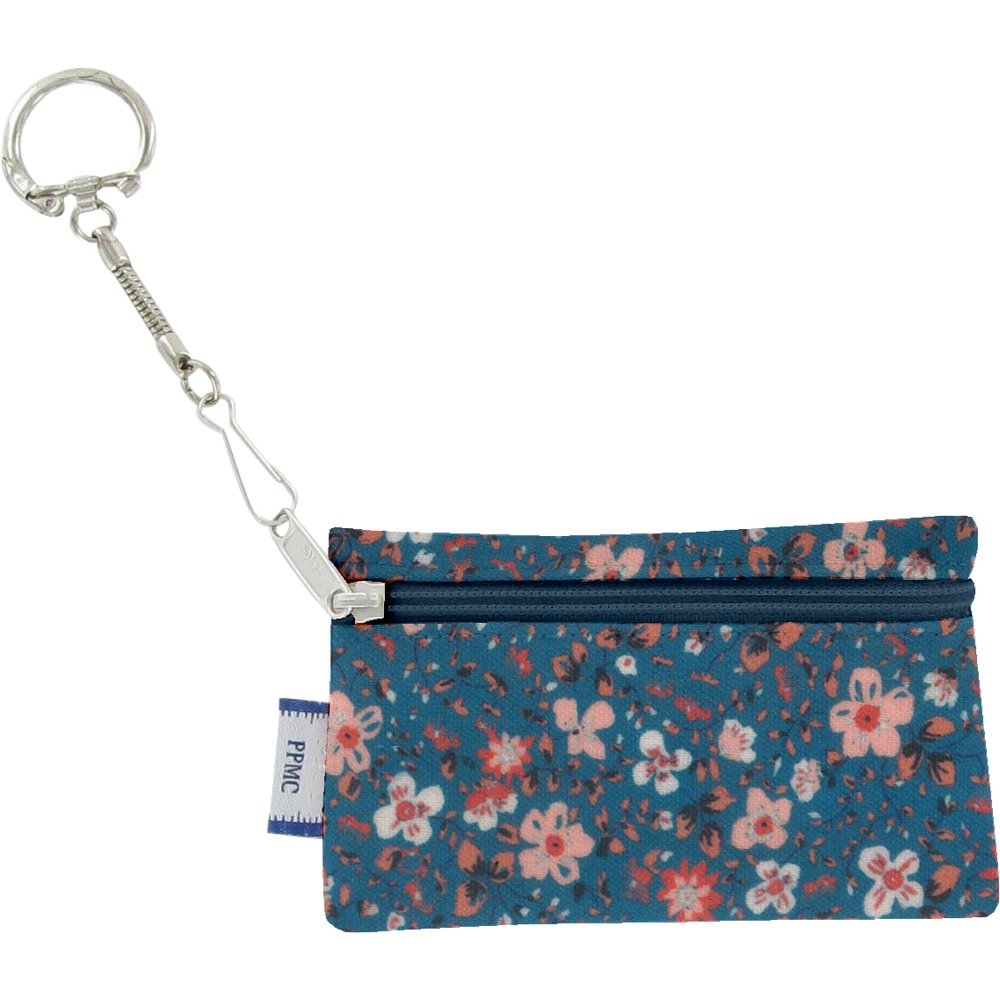 Pochette Porte-Clés Fleuri Nude Ardoise