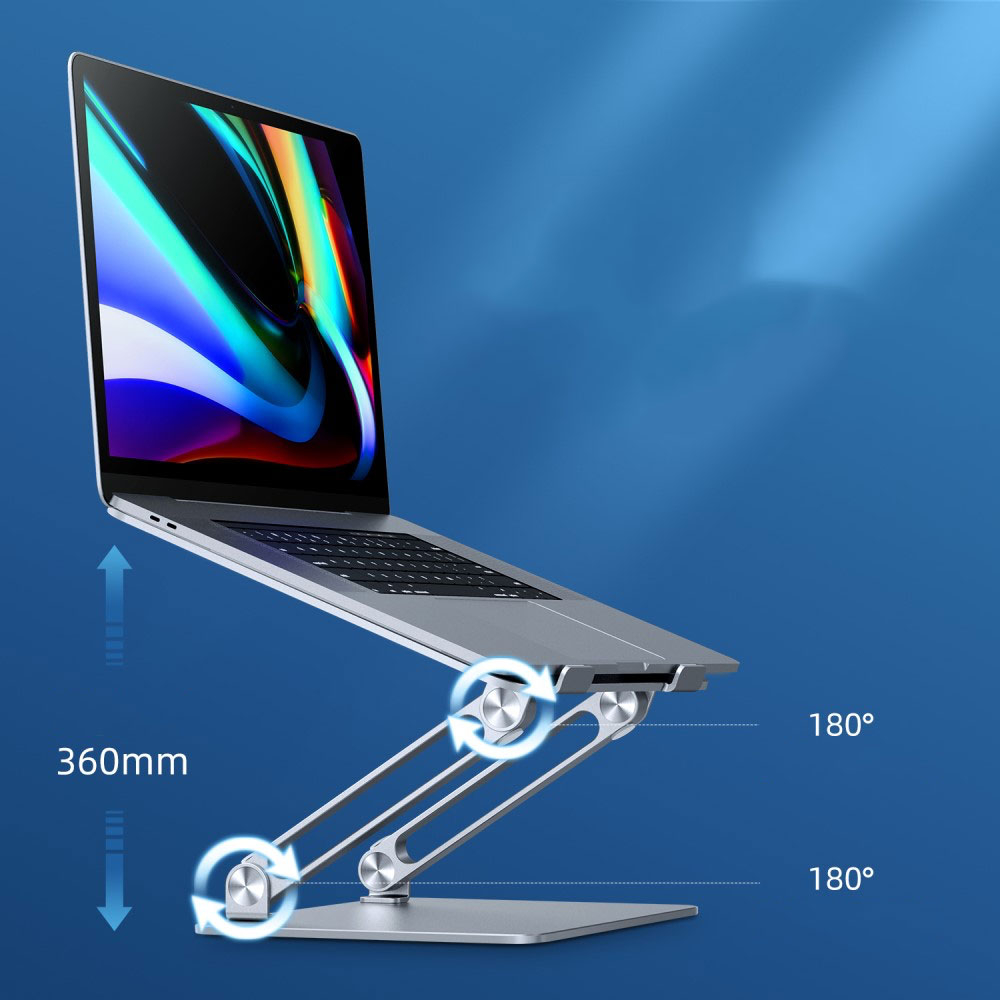 Passiv Kühlender MacBook / Laptop Alu Ständer Halterung Höhenverstellbar (10