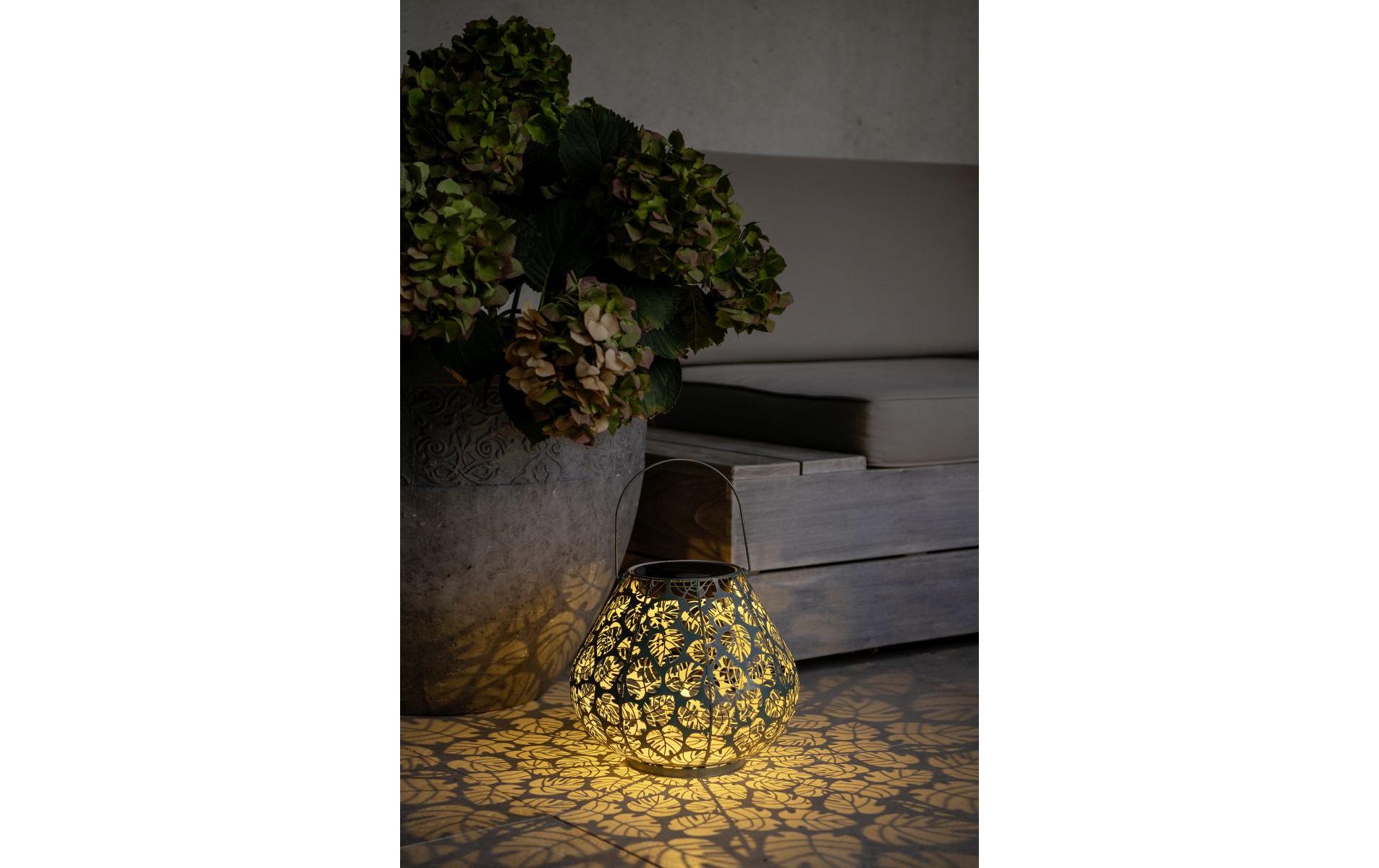 Laterne Solar Antic Monstera, 24 cm, DunkelgrünSolarleuchte zum Aufstellen oder Aufhängen