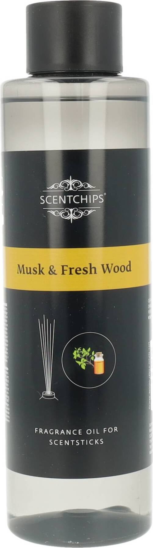 Scentchips navulling geurstokjes Musk & Freshwood 400 ml