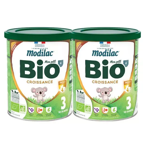 Modalac Mon Petit Bio+ Leite de Crescimento 3ª Fase Pacote com 2 x 800g