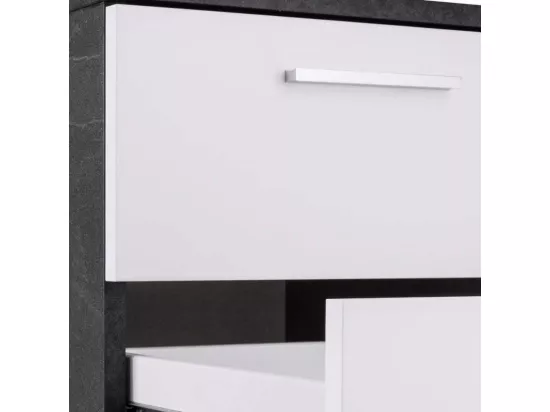 Bureau d'angle 180x160 avec commode à 3 tiroirs LISA