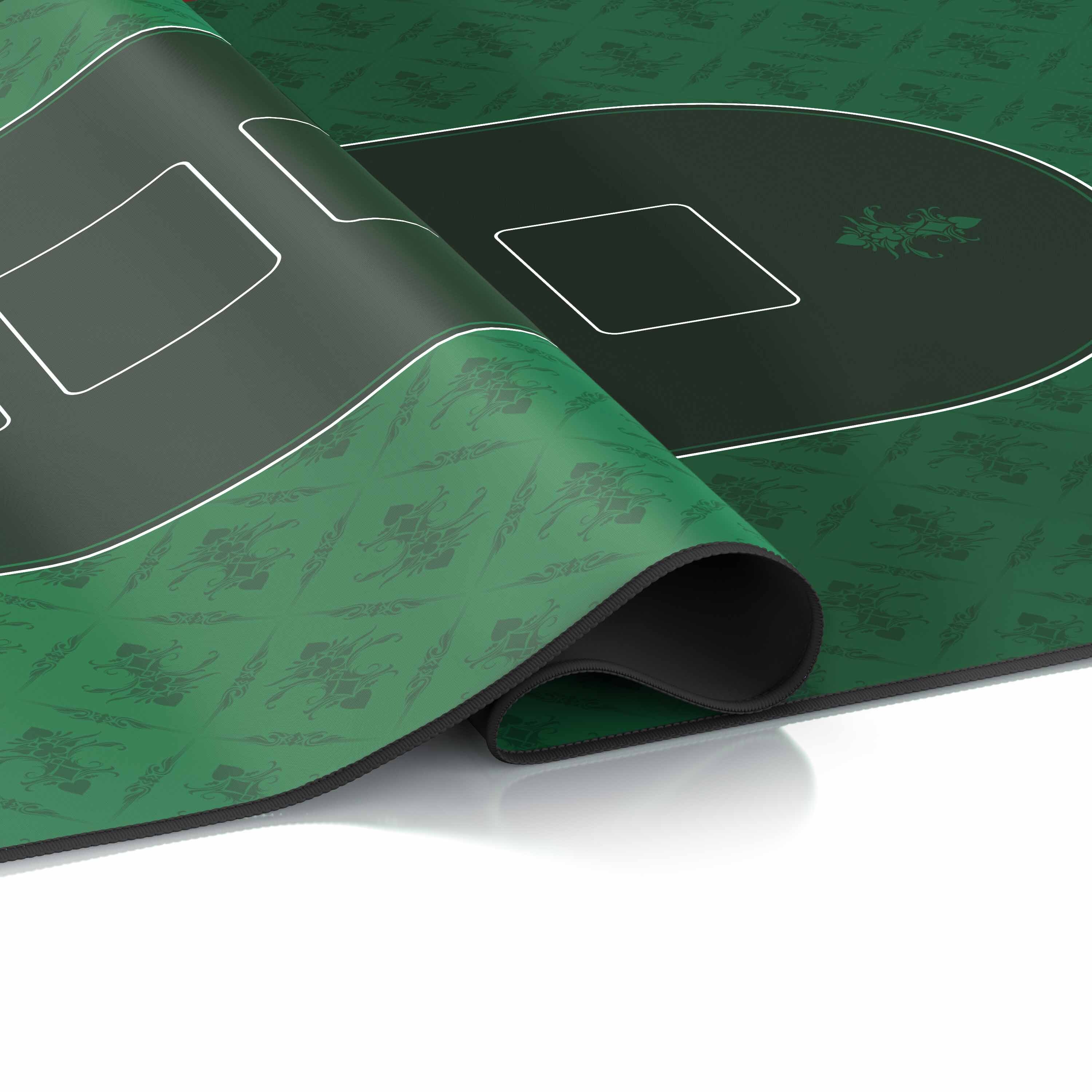CSL Extra große Tischauflage Pokermatte 1000 x 600 mm / Kartenspiel Matte / Ovales Design