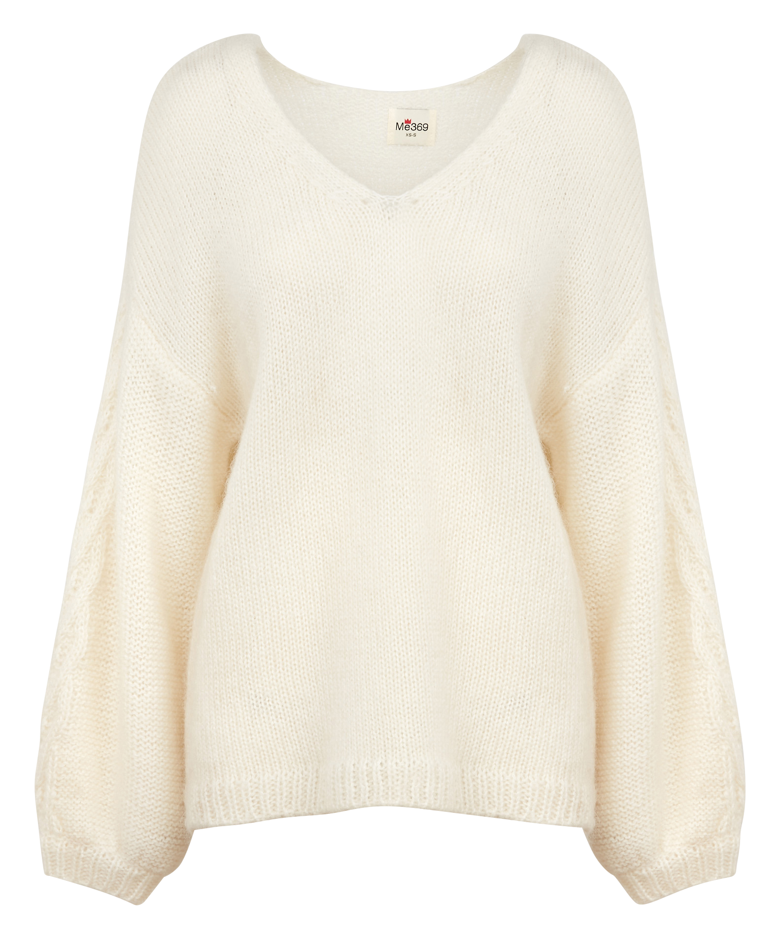 VICTORIA - Pull oversize brodé en laine mélangée| Beige