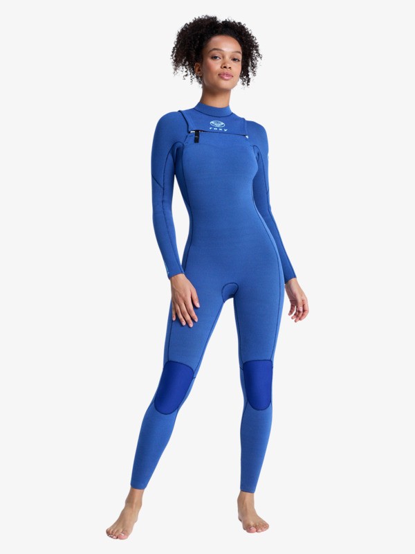 4/3 Elite Xtra Stretch Combinaison de surf zip poitrine Bleu Femme
