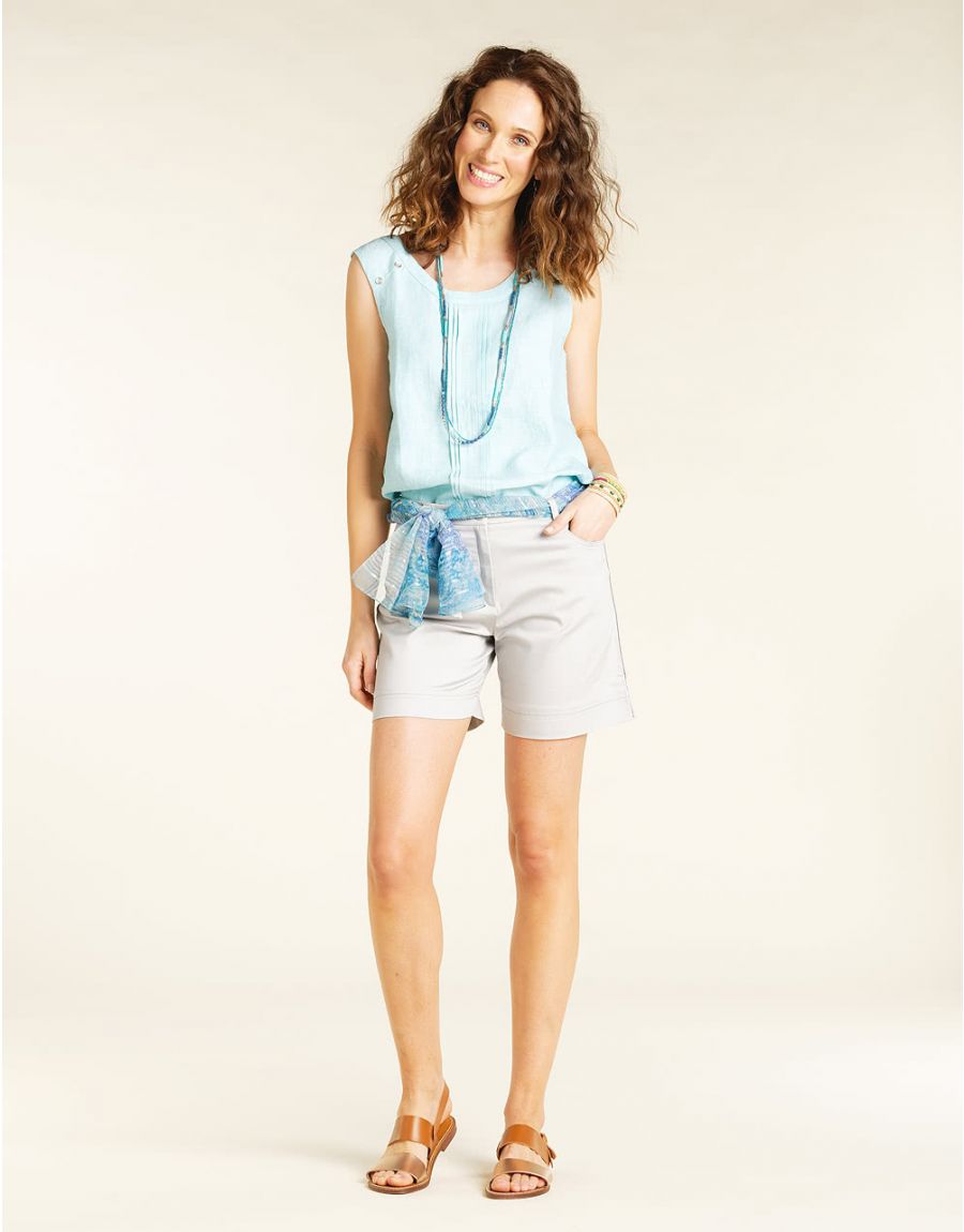 Short coton gris