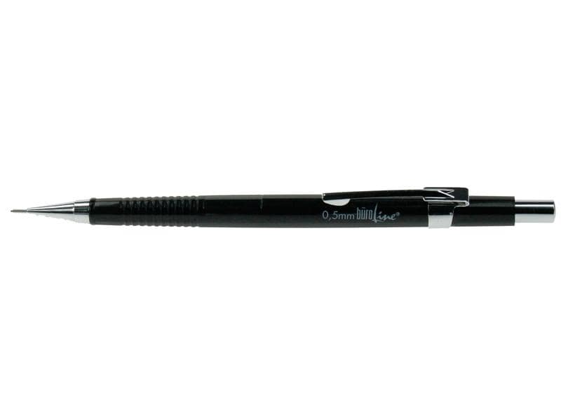 Büroline Minenbleistift Büroline 0.5 mm Schwarz Bleistift mit Radiergummi und Clip