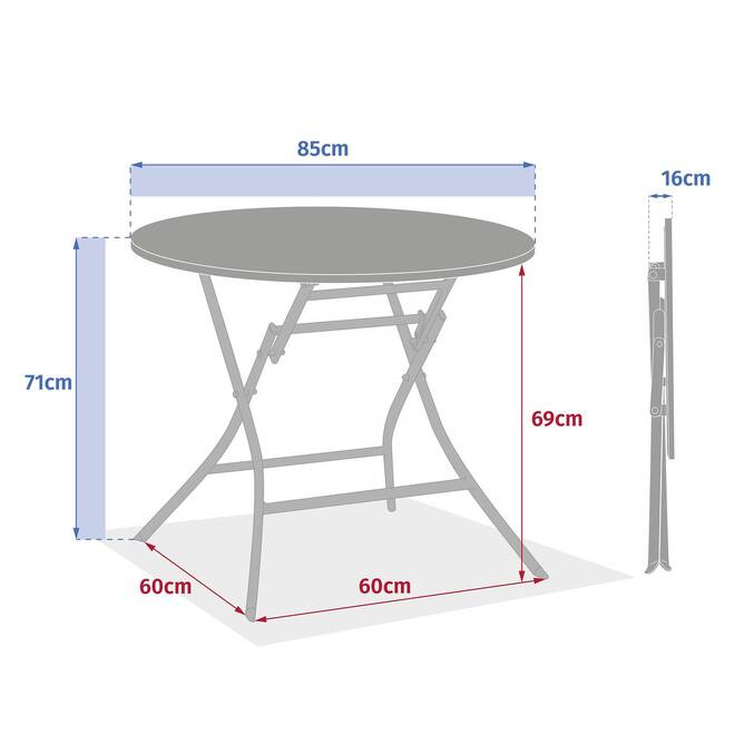 Table de jardin pliante ronde GREENSBORO Argile