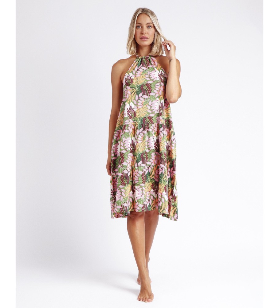 Vestido de praia havaiano verde Admas