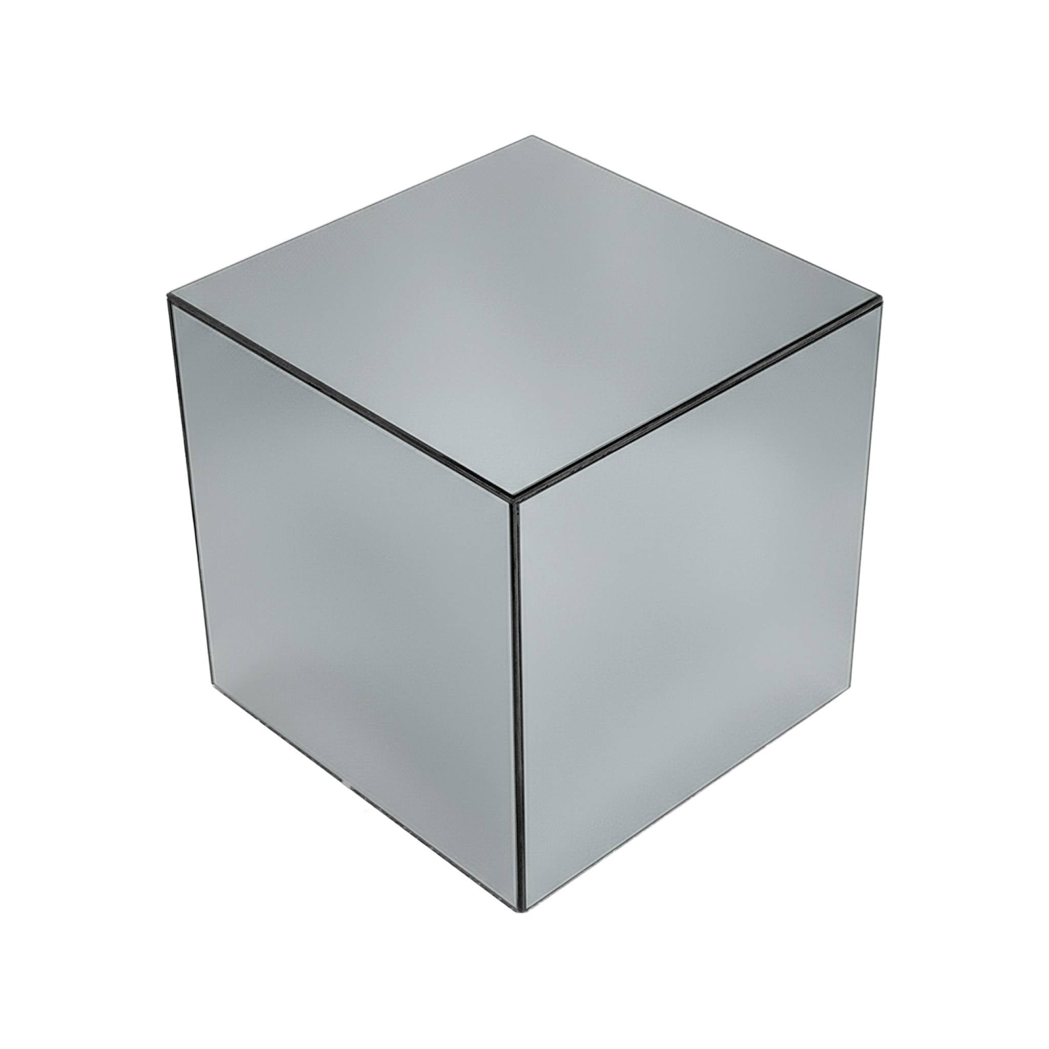 sweeek - Bijzettafel kubus spiegelglas 35cm