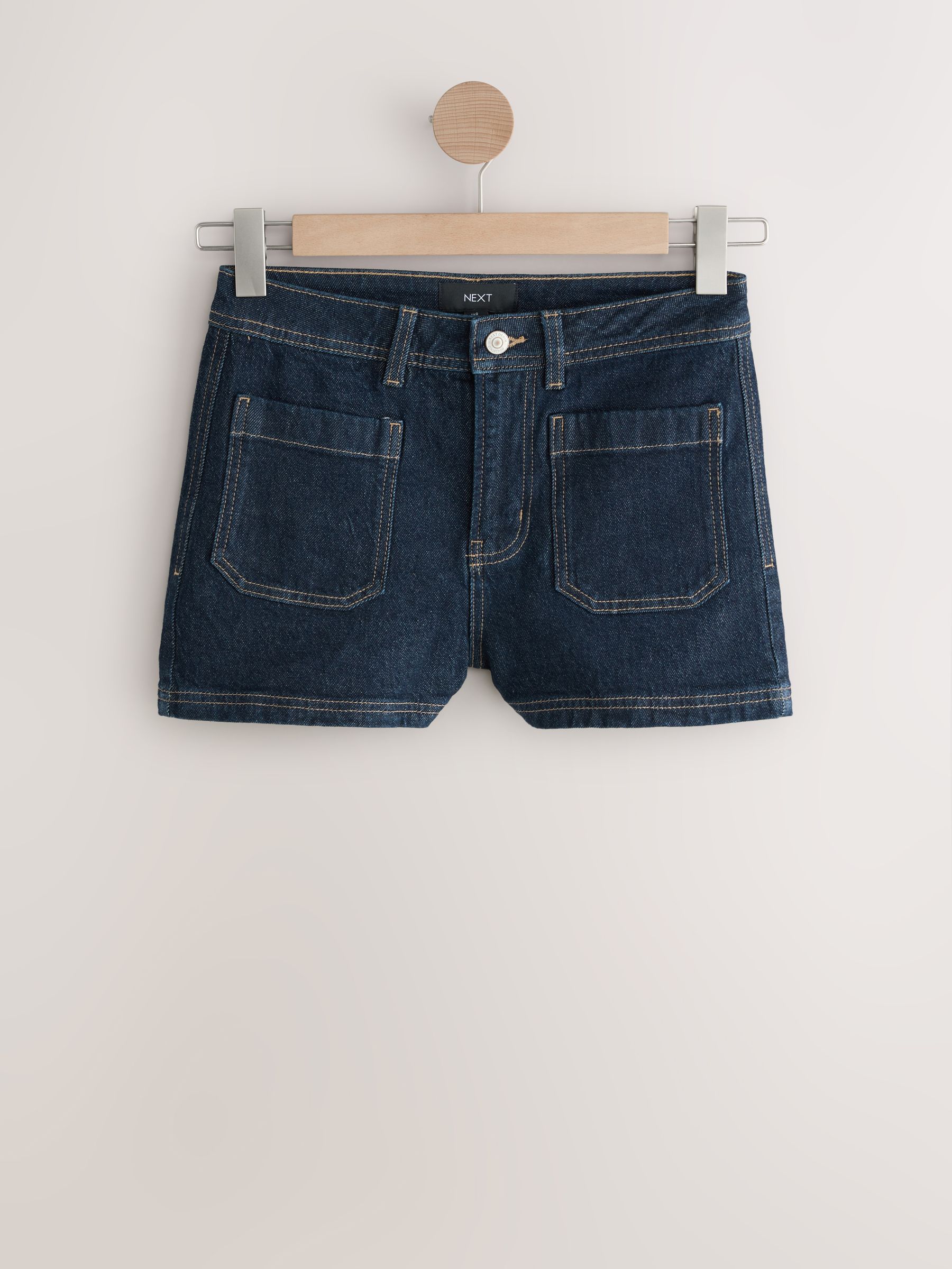 Wassing - Patch Pocket Mini Denim Shorts