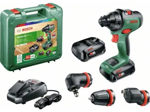 2 gear-Batteri boremaskine Bosch Home and Garden AdvancedDrill 18 18 V inkl. ekstra batteri, Kuffert, Inkl. oplader