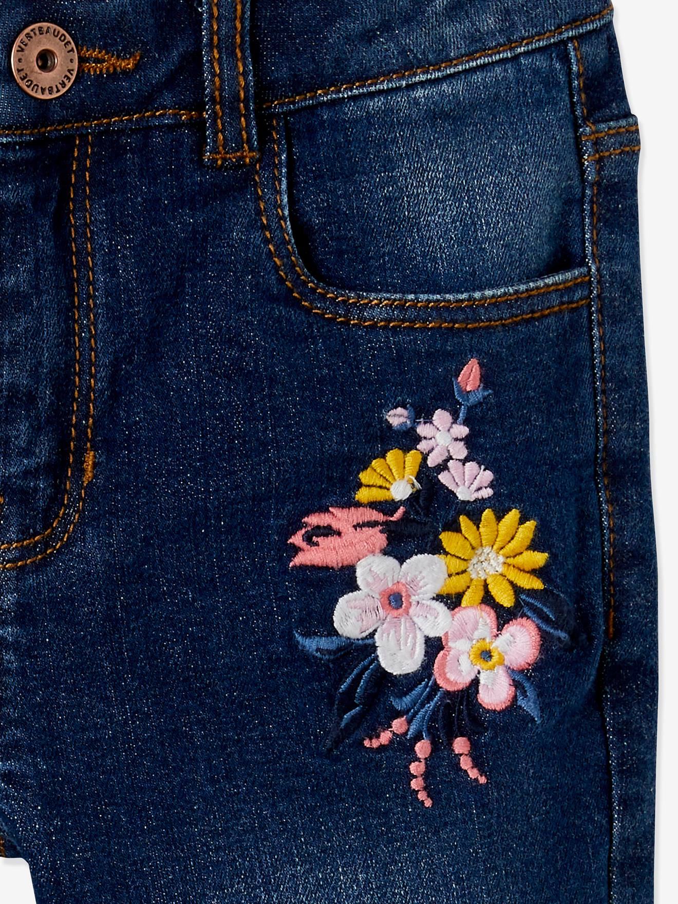 Calça jeans slim bordada 