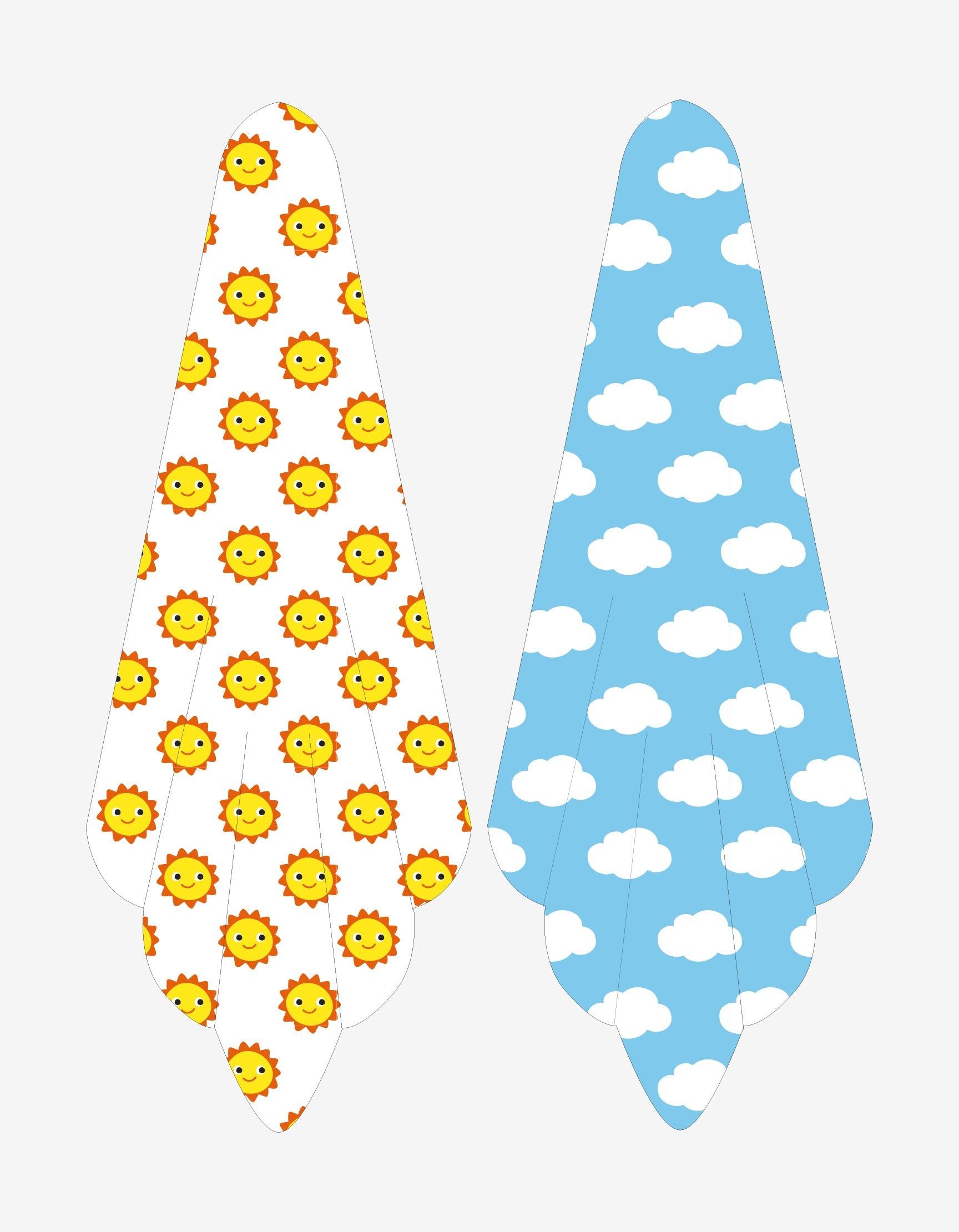 Toby Tiger Musselin-Tuch 2er-Pack mit Sonne & Wolken-Muster