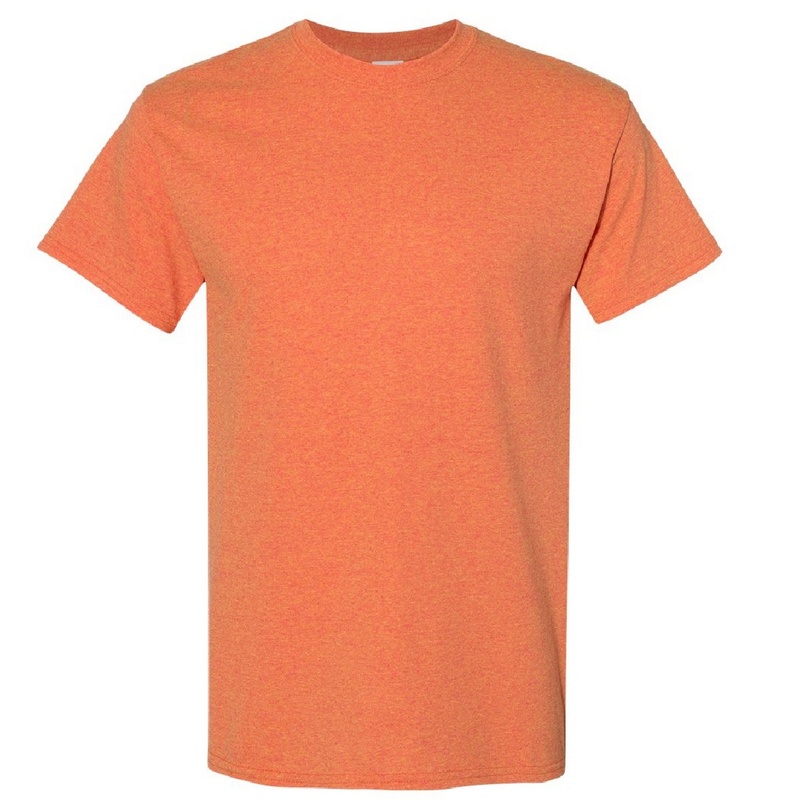 Camiseta básica de manga curta Gildan Heavy Cotton, 100% algodão grosso.
