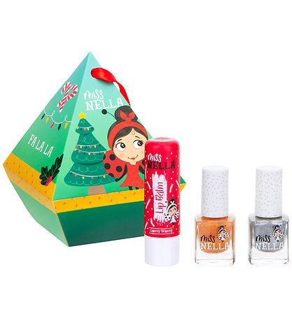 Miss Nella Gave?ske - Elfie Festive - 2 Neglelakker/Lip Balm