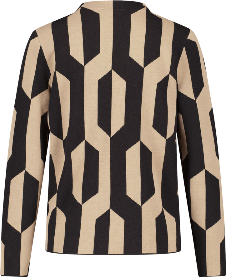 Gerry Weber PULLOVER 1/1 SLEEVE Black/ camel  jacquard