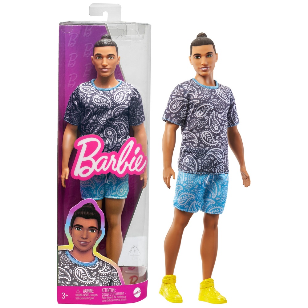 Barbie Fashionistas Ken Puppe 204 mit Paisley-Outfit Figur