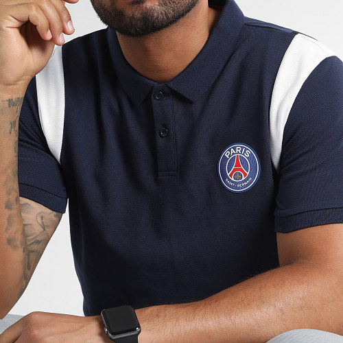 Polo Manches Courtes Bleu Marine