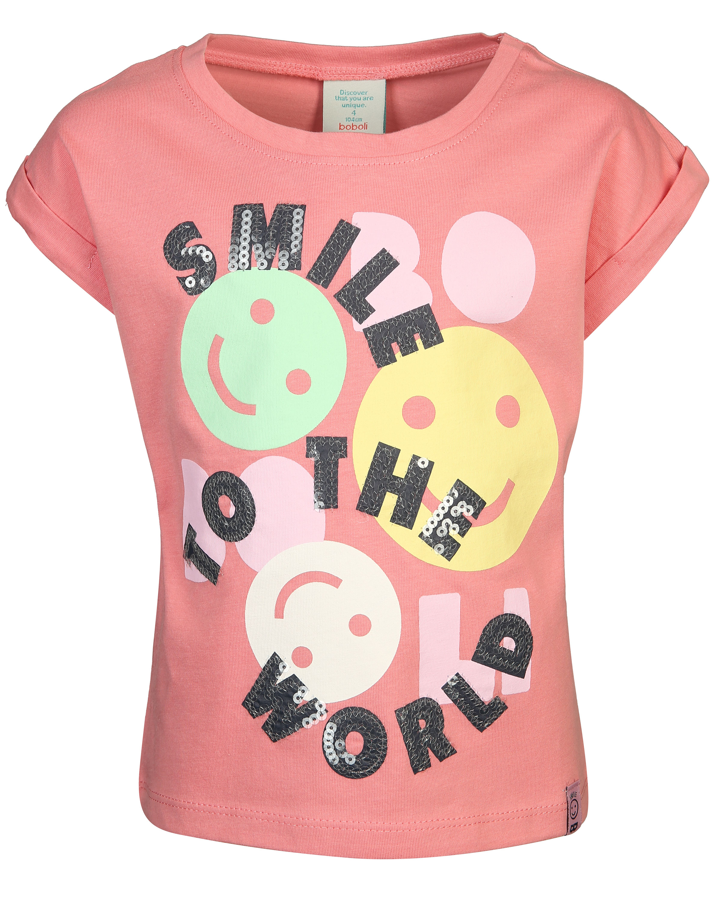 T-Shirt SMILE TO THE WORLD in geranie