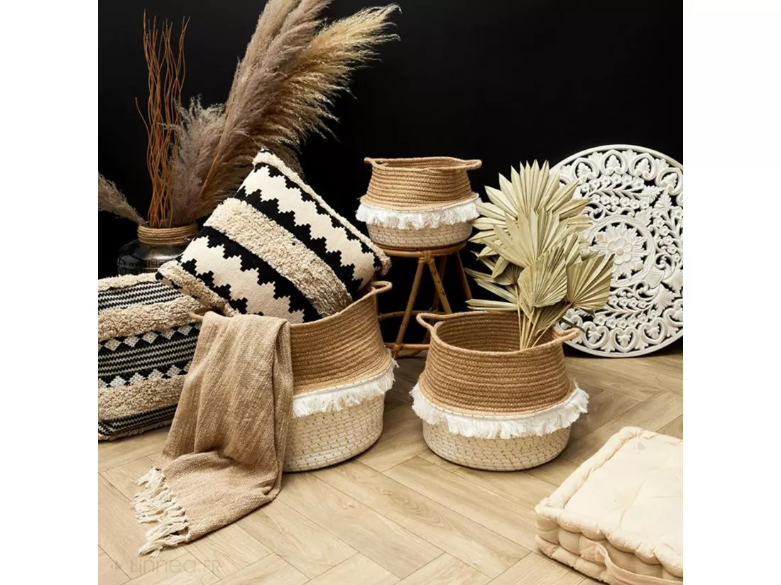 Lot de 3 paniers de rangement 37x34 5 cm VANILLA