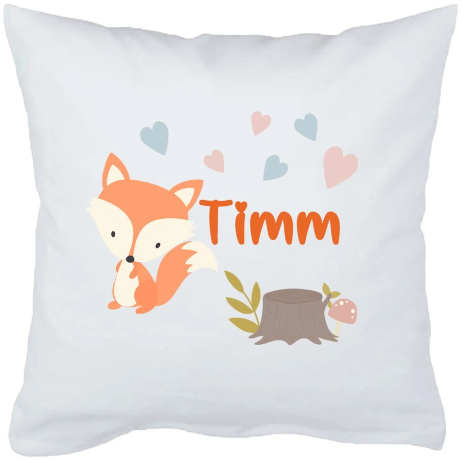Schnullireich Babykissen mit Namen Kleiner Fuchs Weiß
