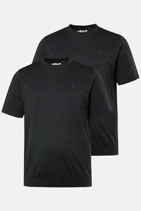 Men+ T-Shirts, 2er-Pack, Bauchfit, Basic, Halbarm, bis 8 XL