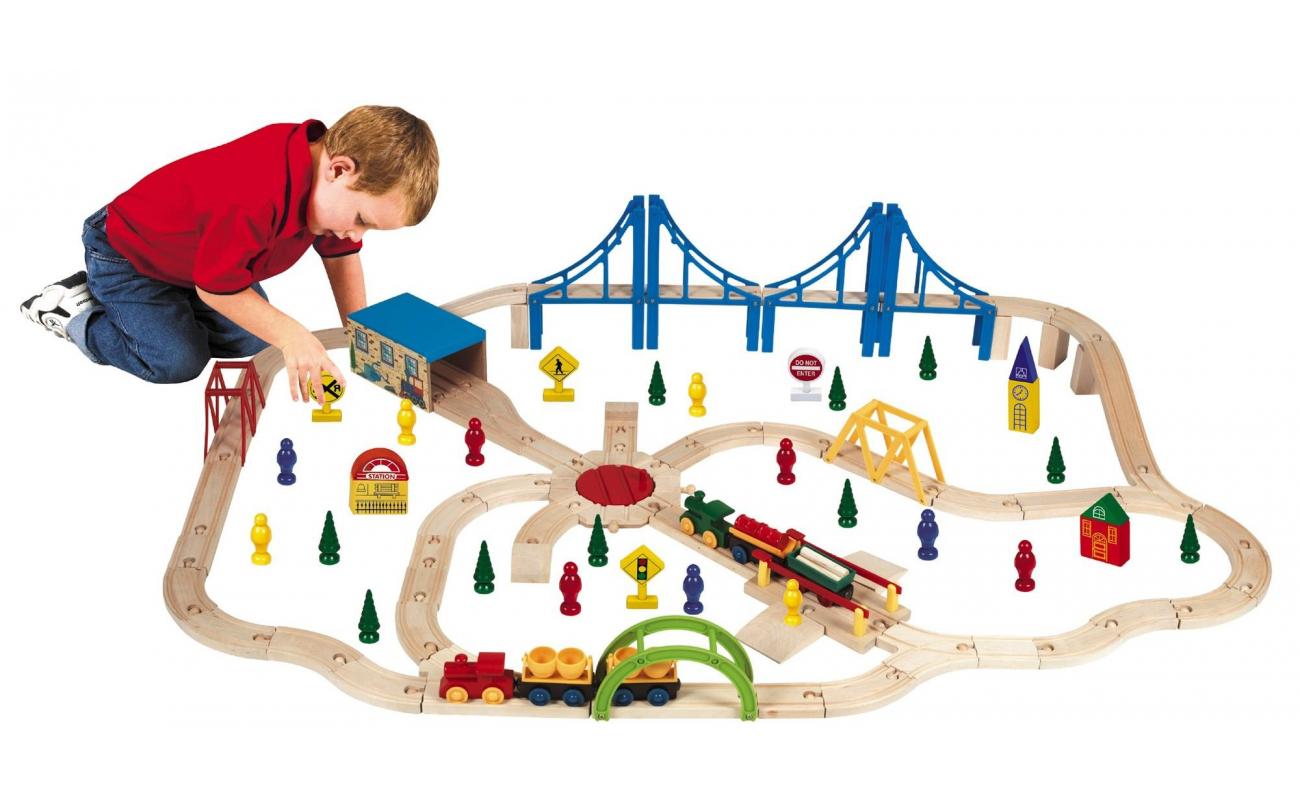 Super houten treinset