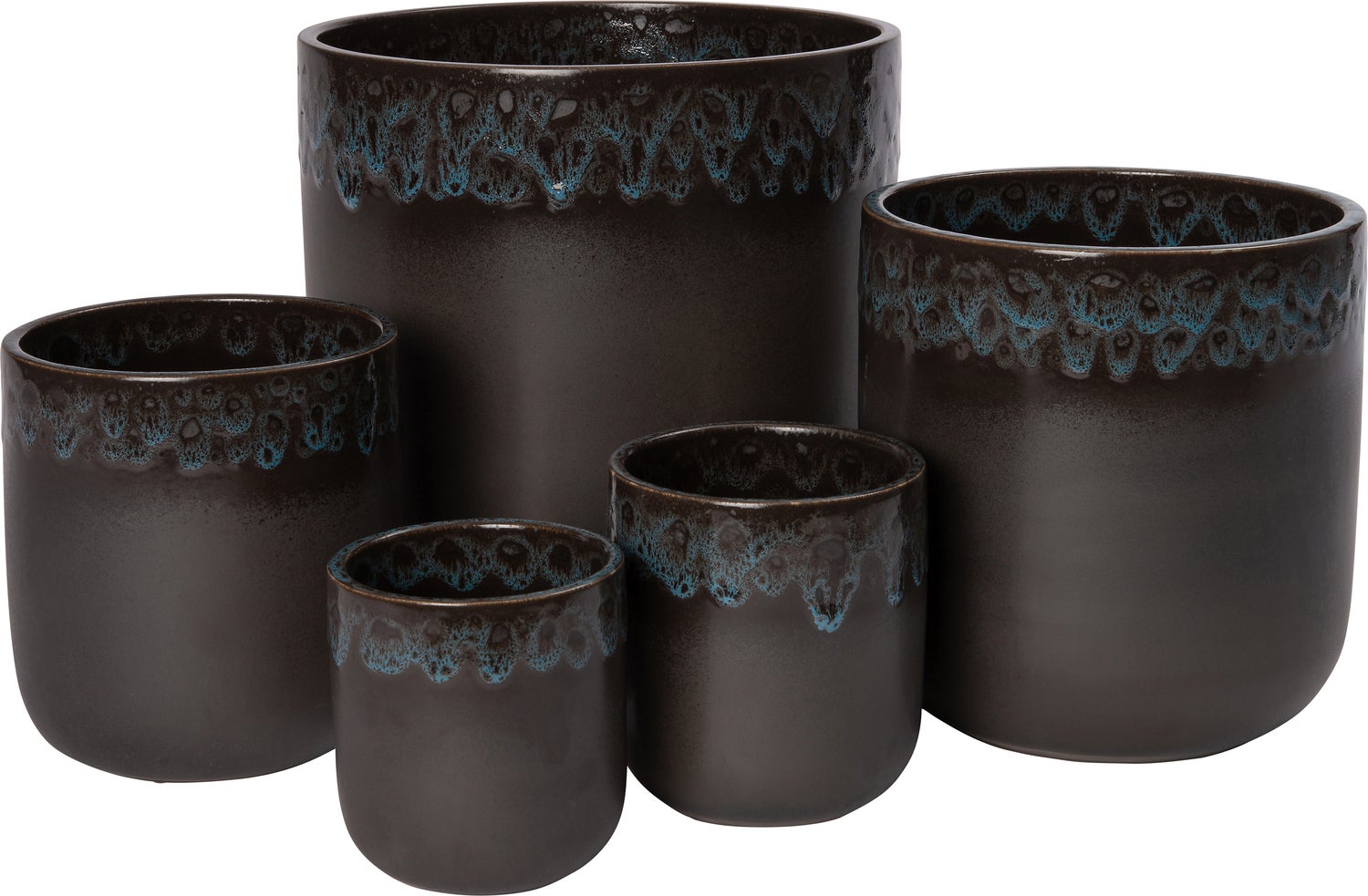 Intratuin bloempot Leonie grijs / blauw D 23 H 25,5 cm