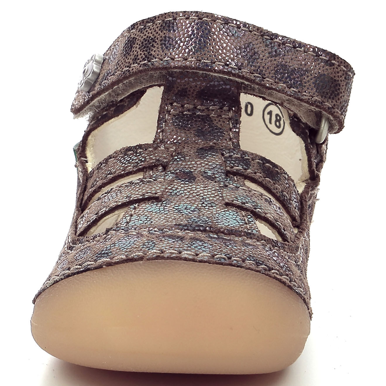 Kickers Salomés en Cuir Sushy camel/léopard