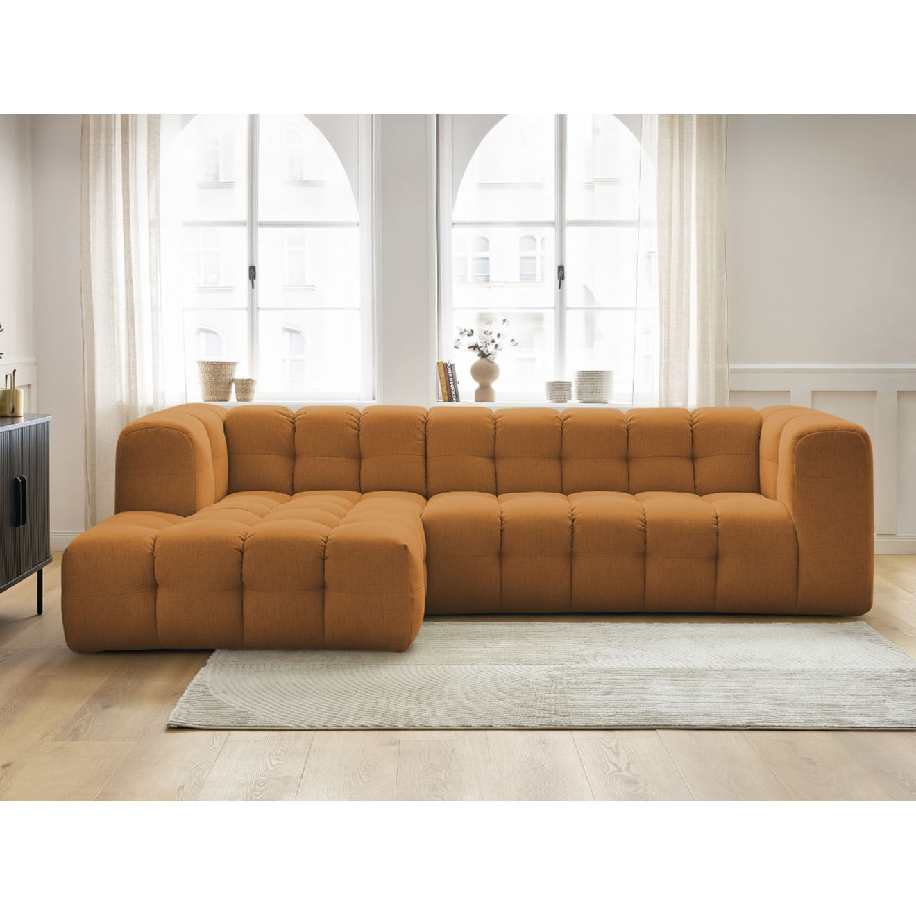Bobochic Canapé d'angle gauche cloud jaune - 288x184x75 cm