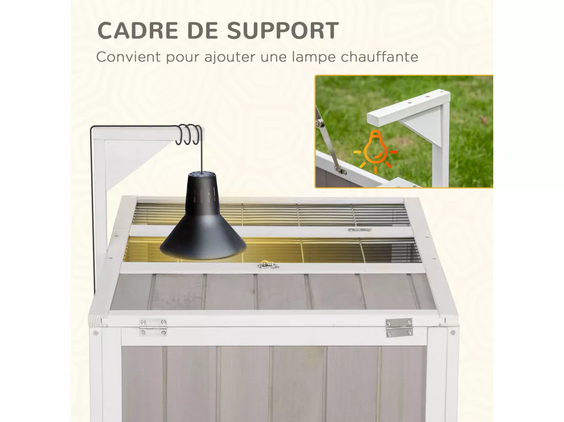Enclos pour tortue - parc pour tortue - maison pour tortue terrestre - enclos extérieur avec grillage - bois sapin gris blanc
