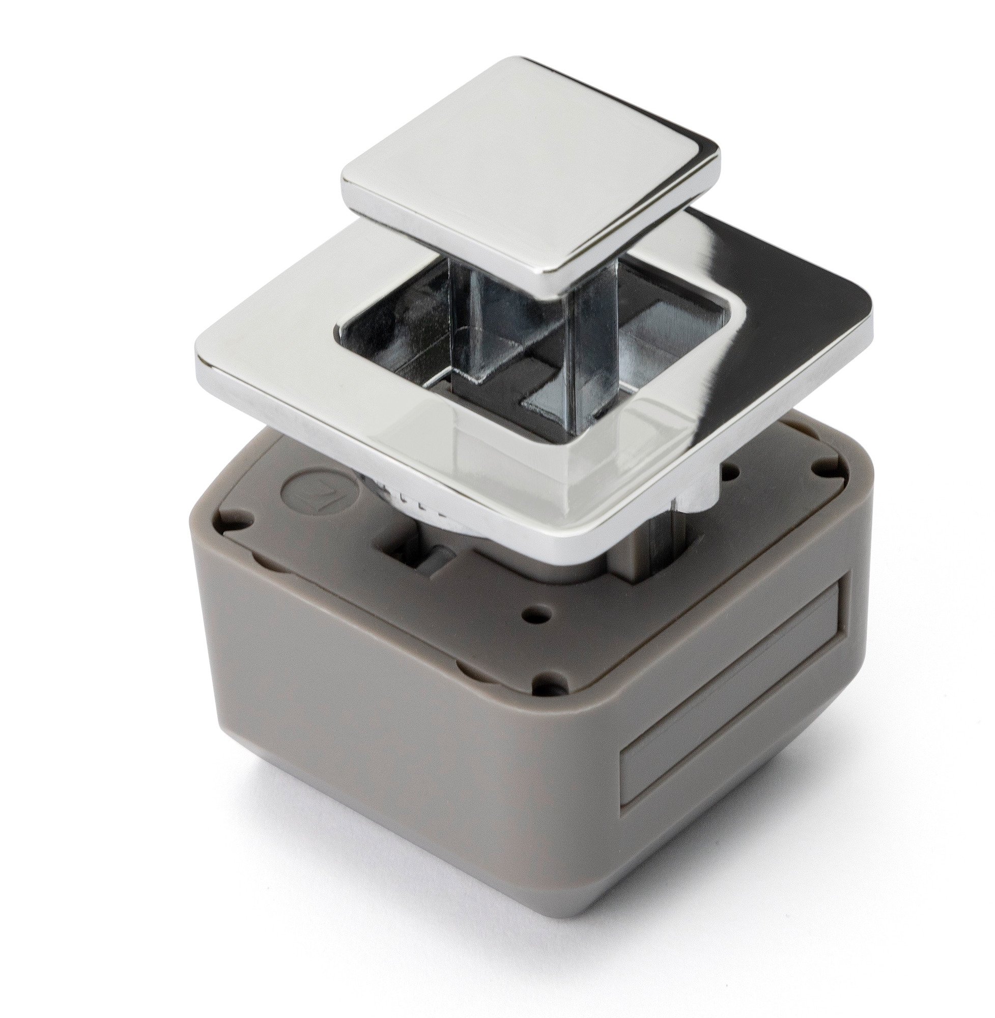 Confurn R-EVOLUTION Push Lock Schließsystem eckig chrom glänzend galvanisiert