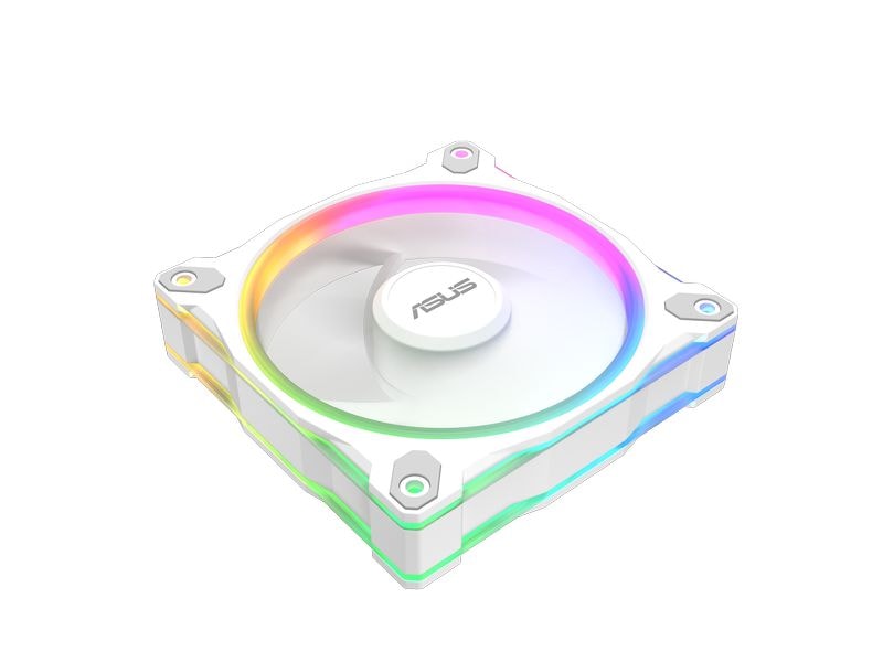 ASUS PC-Lüfter Prime MR120 Fan ARGB Reverse 3 in 1 Weiss 3er-Pack leiser Reverse-Lüfter mit rückseitiger ARGB-Beleuchtung und PWM-Steuerung