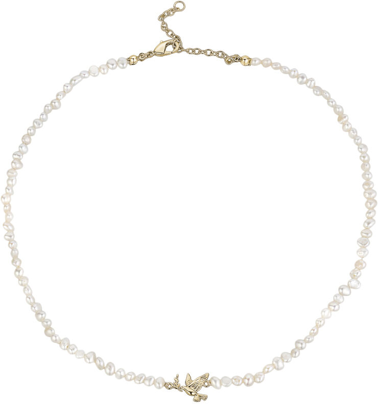 With love darling Global Goal # 16 Peace Beaded Necklace Brass