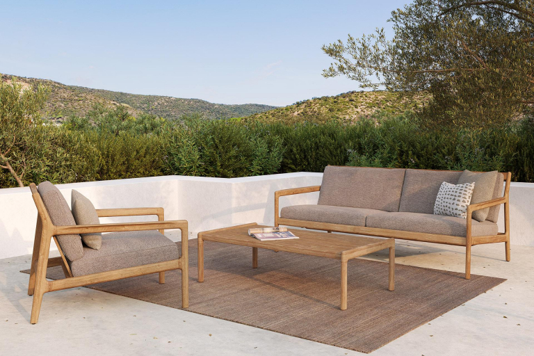 Ethnicraft Boucle Light outdoor kussen 60x40 white