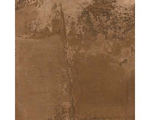 Terrastegel van porselein, metallic Cortenbruin, gerectificeerde rand, 60 x 60 x 2 cm