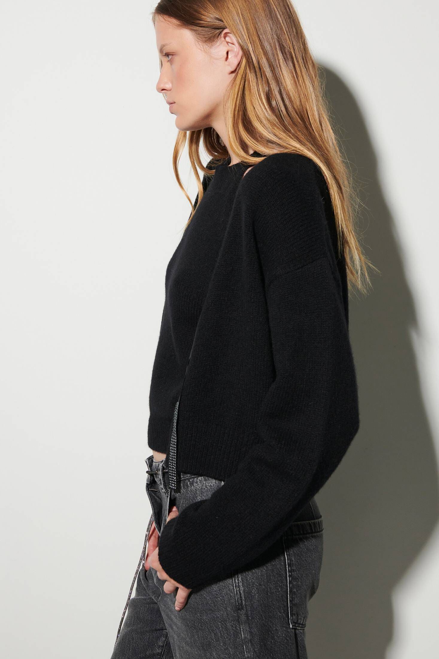 Luisa Cerano| Damen Strickjacke aus Wolle-Alpaka-Mix