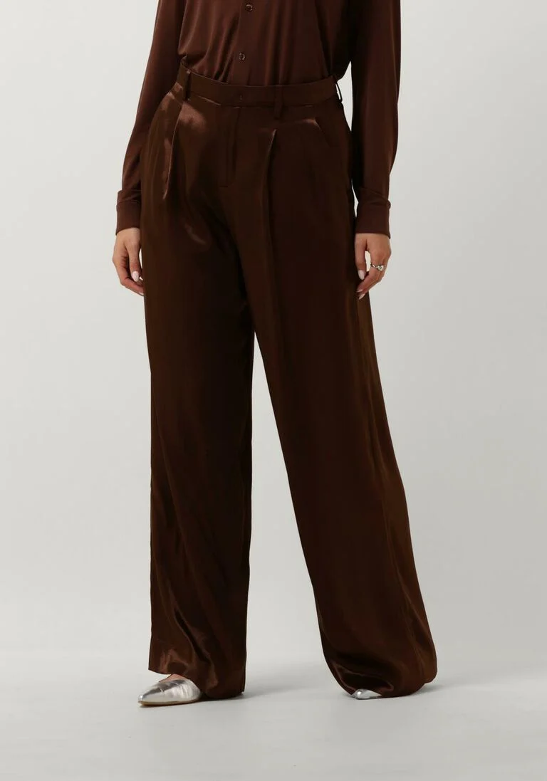 VANILIA bruine vanilia pantalon satin pleated w