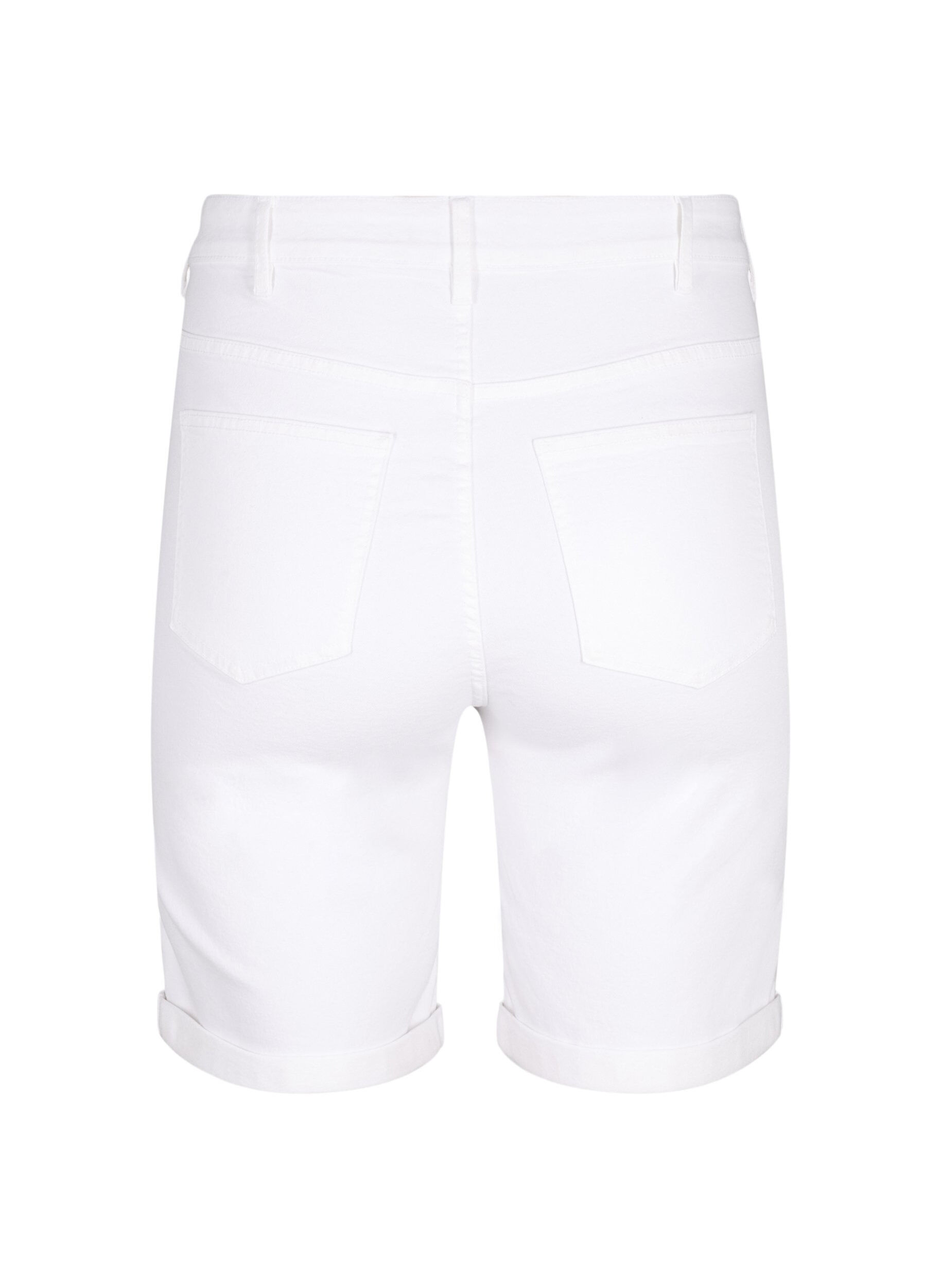 Tætsiddende denimshorts med høj talje
