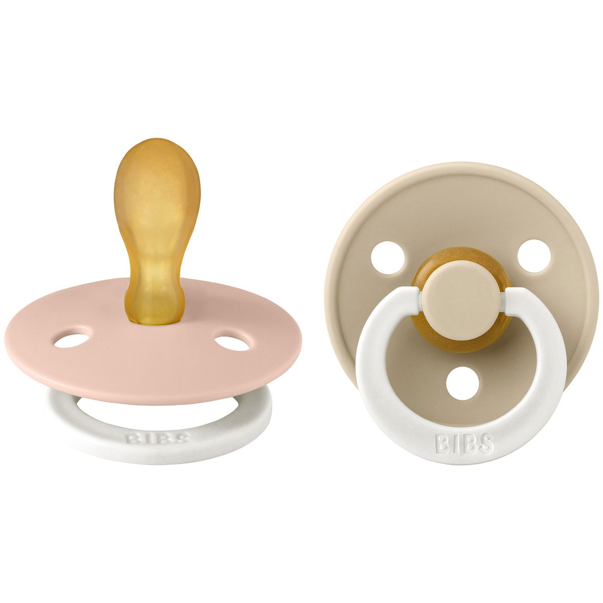 BIBSBIBS   Schnuller Colour Glow Latex Symmetrical 2er Pack blush/vanilla 6-12M