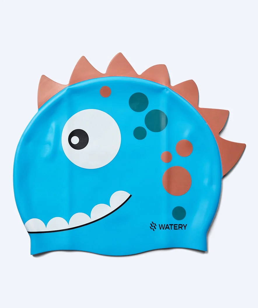 Watery badehætte til børn - Dashers - Dino (Lyseblå)